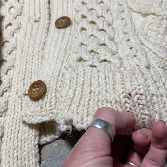 Vintage Handmade Cable Knit Wool Fisherman Sweater - Picture 8 of 13